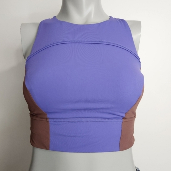 Lululemon Hike to Swim Purple, Brown High Neck Sports Bra & Shorts 6" Size S - Picture 5 of 15